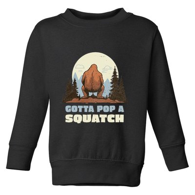 Funny Bigfoot Gotta Pop A Squatch Sasquatch Poop Joke Pun Toddler Sweatshirt