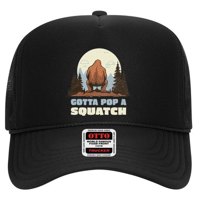 Funny Bigfoot Gotta Pop A Squatch Sasquatch Poop Joke Pun Trucker Hat