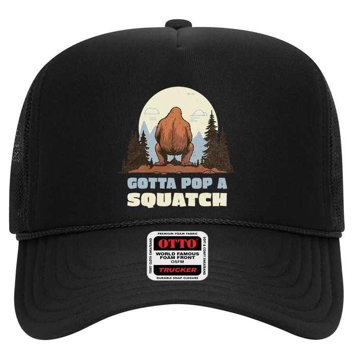 Funny Bigfoot Gotta Pop A Squatch Sasquatch Poop Joke Pun Trucker Hat