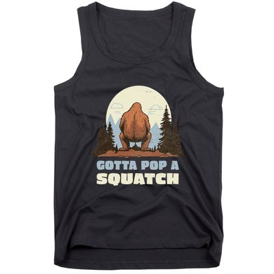 Funny Bigfoot Gotta Pop A Squatch Sasquatch Poop Joke Pun Tank Top