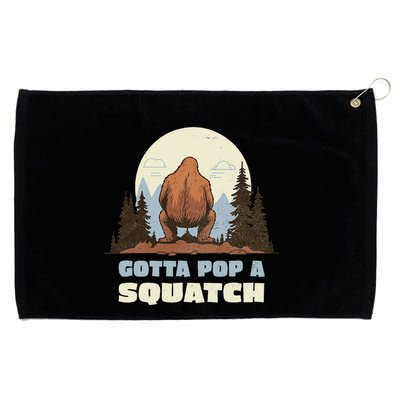 Funny Bigfoot Gotta Pop A Squatch Sasquatch Poop Joke Pun Grommeted Golf Towel