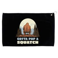Funny Bigfoot Gotta Pop A Squatch Sasquatch Poop Joke Pun Grommeted Golf Towel