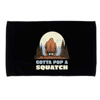 Funny Bigfoot Gotta Pop A Squatch Sasquatch Poop Joke Pun Microfiber Hand Towel