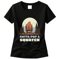 Funny Bigfoot Gotta Pop A Squatch Sasquatch Poop Joke Pun Womens T-Shirt