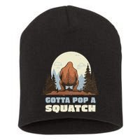 Funny Bigfoot Gotta Pop A Squatch Sasquatch Poop Joke Pun Short Acrylic Beanie