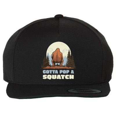 Funny Bigfoot Gotta Pop A Squatch Sasquatch Poop Joke Pun Wool Snapback Cap