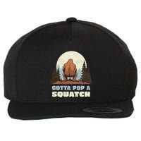 Funny Bigfoot Gotta Pop A Squatch Sasquatch Poop Joke Pun Wool Snapback Cap