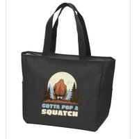 Funny Bigfoot Gotta Pop A Squatch Sasquatch Poop Joke Pun Zip Tote Bag