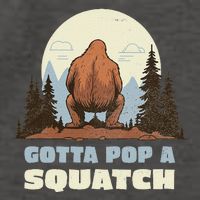 Funny Bigfoot Gotta Pop A Squatch Sasquatch Poop Joke Pun Vector Backpack
