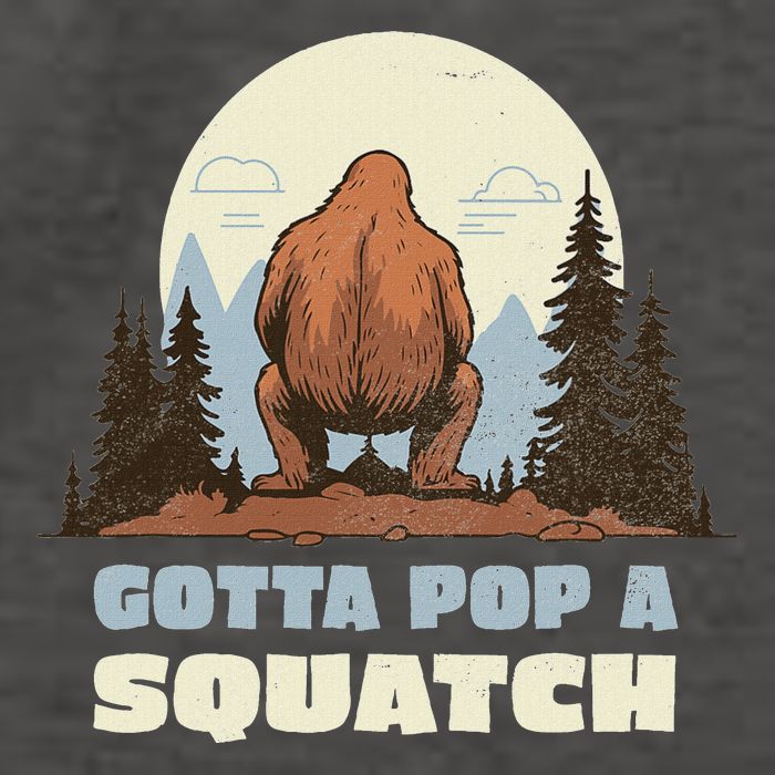 Funny Bigfoot Gotta Pop A Squatch Sasquatch Poop Joke Pun Vector Backpack
