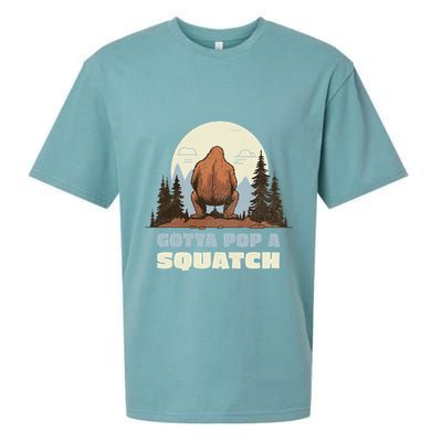 Funny Bigfoot Gotta Pop A Squatch Sasquatch Poop Joke Pun Sueded Cloud Jersey T-Shirt