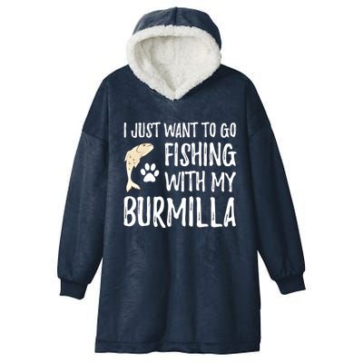 Fishing Burmilla Gift For Boating Cat Mom Or Cat Dad Gift Hooded Wearable Blanket