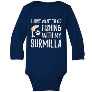 Fishing Burmilla Gift For Boating Cat Mom Or Cat Dad Gift Baby Long Sleeve Bodysuit