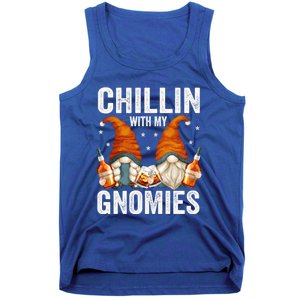 Funny Bourbon Gnomes For Adult For Chillin With My Gnomies Gift Tank Top