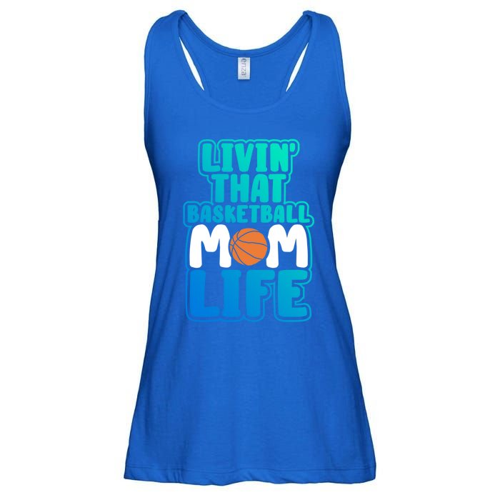 Funny Basketball Gift Mama Livin' That Basketball Mom Life Great Gift Ladies Essential Flowy Tank