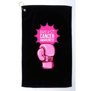 Funny Boxing Glove Breast Cancer Awareness Gift Platinum Collection Golf Towel