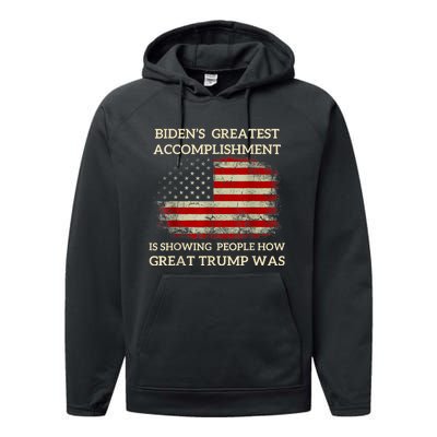 Funny BidenS Greatest Accomplishment Is Showing Trump 2024 Performance Fleece Hoodie