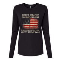 Funny BidenS Greatest Accomplishment Is Showing Trump 2024 Womens Cotton Relaxed Long Sleeve T-Shirt