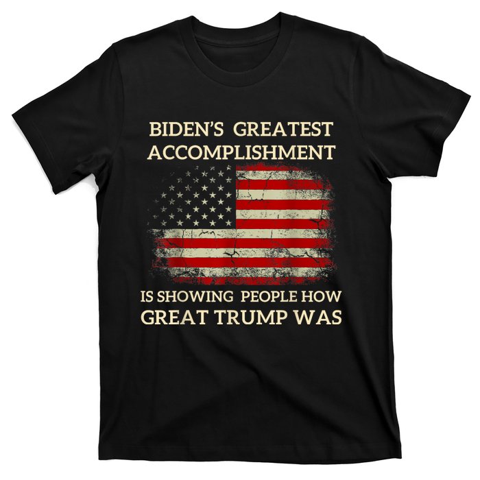 Funny BidenS Greatest Accomplishment Is Showing Trump 2024 T-Shirt