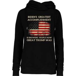 Funny BidenS Greatest Accomplishment Is Showing Trump 2024 Womens Funnel Neck Pullover Hood