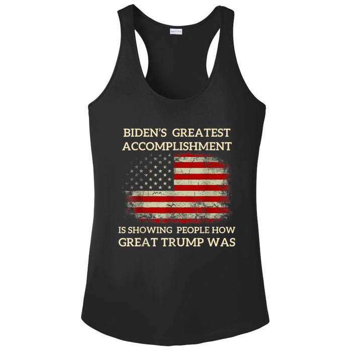 Funny BidenS Greatest Accomplishment Is Showing Trump 2024 Ladies PosiCharge Competitor Racerback Tank