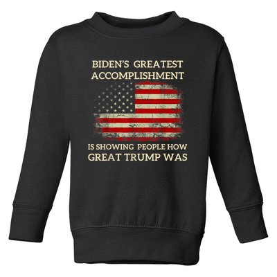 Funny BidenS Greatest Accomplishment Is Showing Trump 2024 Toddler Sweatshirt