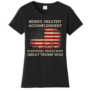 Funny BidenS Greatest Accomplishment Is Showing Trump 2024 Women's T-Shirt