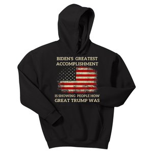 Funny BidenS Greatest Accomplishment Is Showing Trump 2024 Kids Hoodie