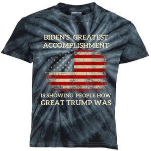 Funny BidenS Greatest Accomplishment Is Showing Trump 2024 Kids Tie-Dye T-Shirt