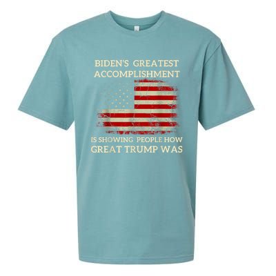 Funny BidenS Greatest Accomplishment Is Showing Trump 2024 Sueded Cloud Jersey T-Shirt