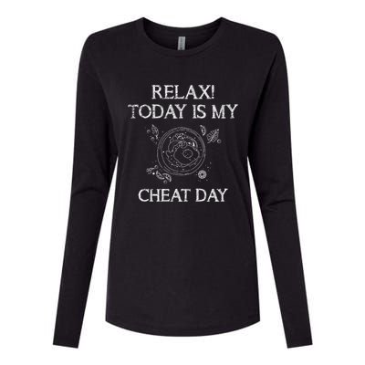 Funny Bodybuilder Gift Fast Food Carbs Cheat Day Gift Womens Cotton Relaxed Long Sleeve T-Shirt