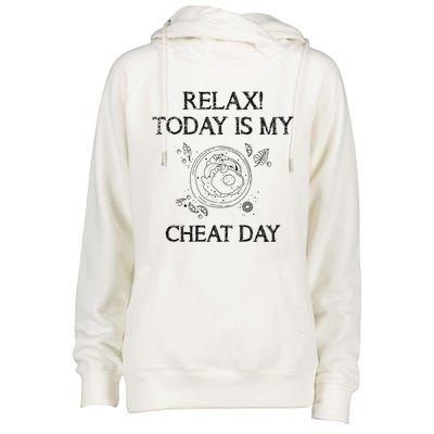 Funny Bodybuilder Gift Fast Food Carbs Cheat Day Gift Womens Funnel Neck Pullover Hood