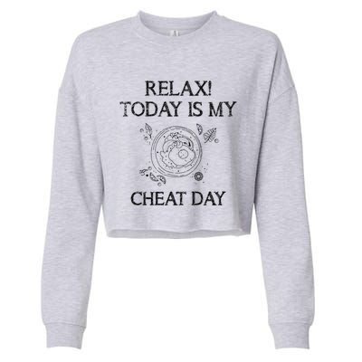 Funny Bodybuilder Gift Fast Food Carbs Cheat Day Gift Cropped Pullover Crew