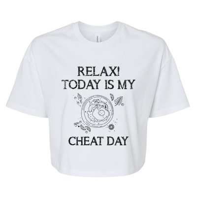 Funny Bodybuilder Gift Fast Food Carbs Cheat Day Gift Bella+Canvas Jersey Crop Tee