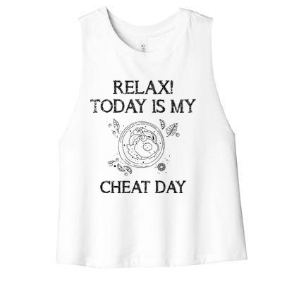 Funny Bodybuilder Gift Fast Food Carbs Cheat Day Gift Women's Racerback Cropped Tank