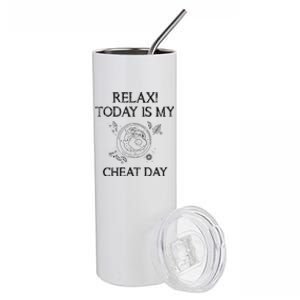 Funny Bodybuilder Gift Fast Food Carbs Cheat Day Gift Stainless Steel Tumbler