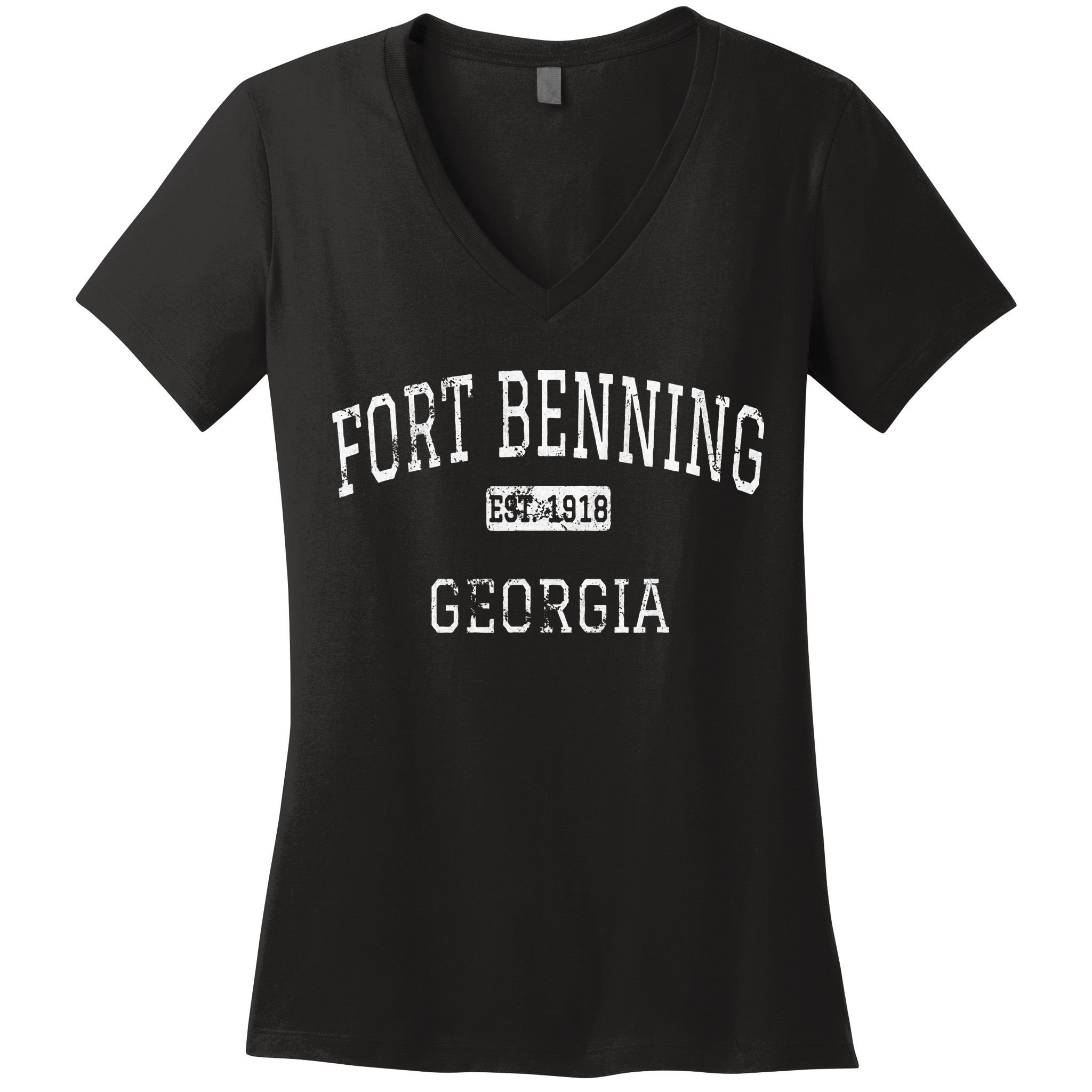 Fort Benning Georgia Ga Vintage Women's V-Neck T-Shirt