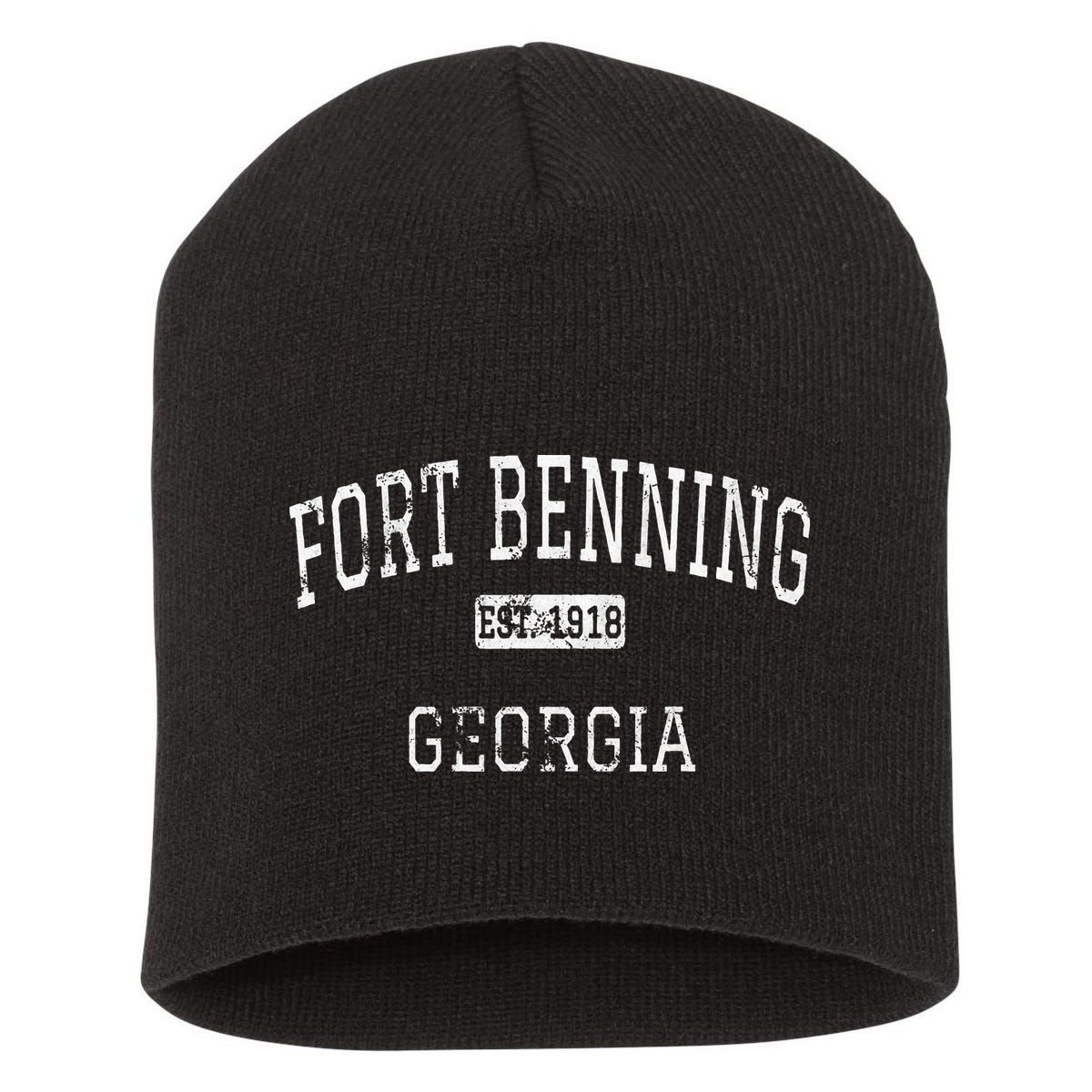 Fort Benning Georgia Ga Vintage Short Acrylic Beanie