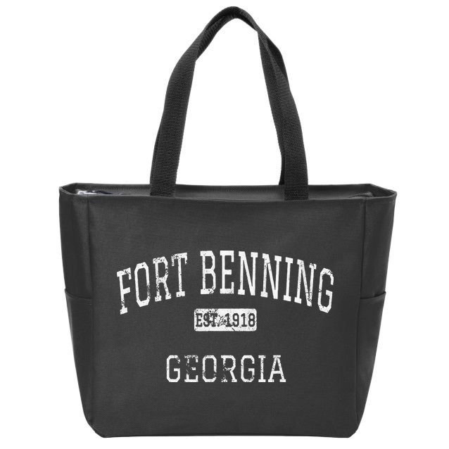 Fort Benning Georgia Ga Vintage Zip Tote Bag