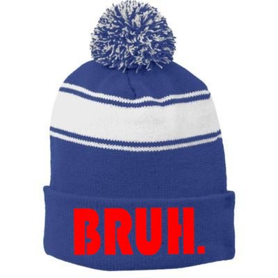 Funny Bruh Gifts For Teens Cool Gift Tweens Teenagers Funny Gift Stripe Pom Pom Beanie