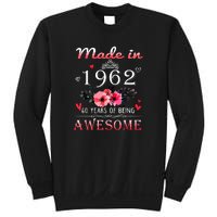 Funny Birthday Gifts Made In 1962 Floral 60th Birthday Sweatshirt