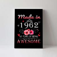 Funny Birthday Gifts Made In 1962 Floral 60th Birthday Canvas