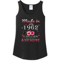 Funny Birthday Gifts Made In 1962 Floral 60th Birthday Ladies Essential Tank