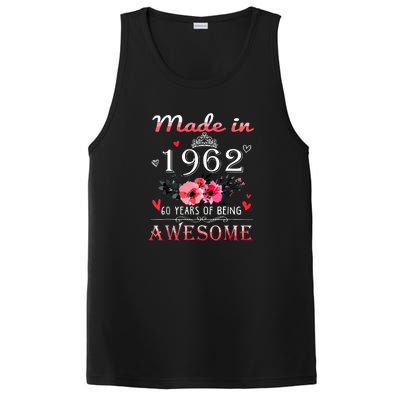 Funny Birthday Gifts Made In 1962 Floral 60th Birthday PosiCharge Competitor Tank