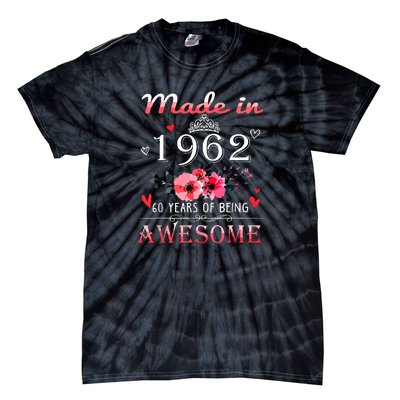 Funny Birthday Gifts Made In 1962 Floral 60th Birthday Tie-Dye T-Shirt