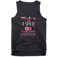 Funny Birthday Gifts Made In 1962 Floral 60th Birthday Tank Top