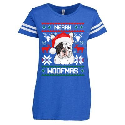 French Bulldog Gift For Merry Christmas Woofmas Frenchie Gift Enza Ladies Jersey Football T-Shirt