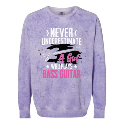 Funny Bass Guitar Lover Graphic Women And Girl Bass Player Colorblast Crewneck Sweatshirt