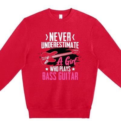 Funny Bass Guitar Lover Graphic Women And Girl Bass Player Premium Crewneck Sweatshirt