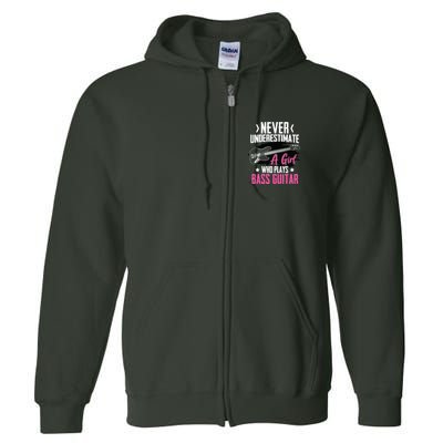 Funny Bass Guitar Lover Graphic Women And Girl Bass Player Full Zip Hoodie